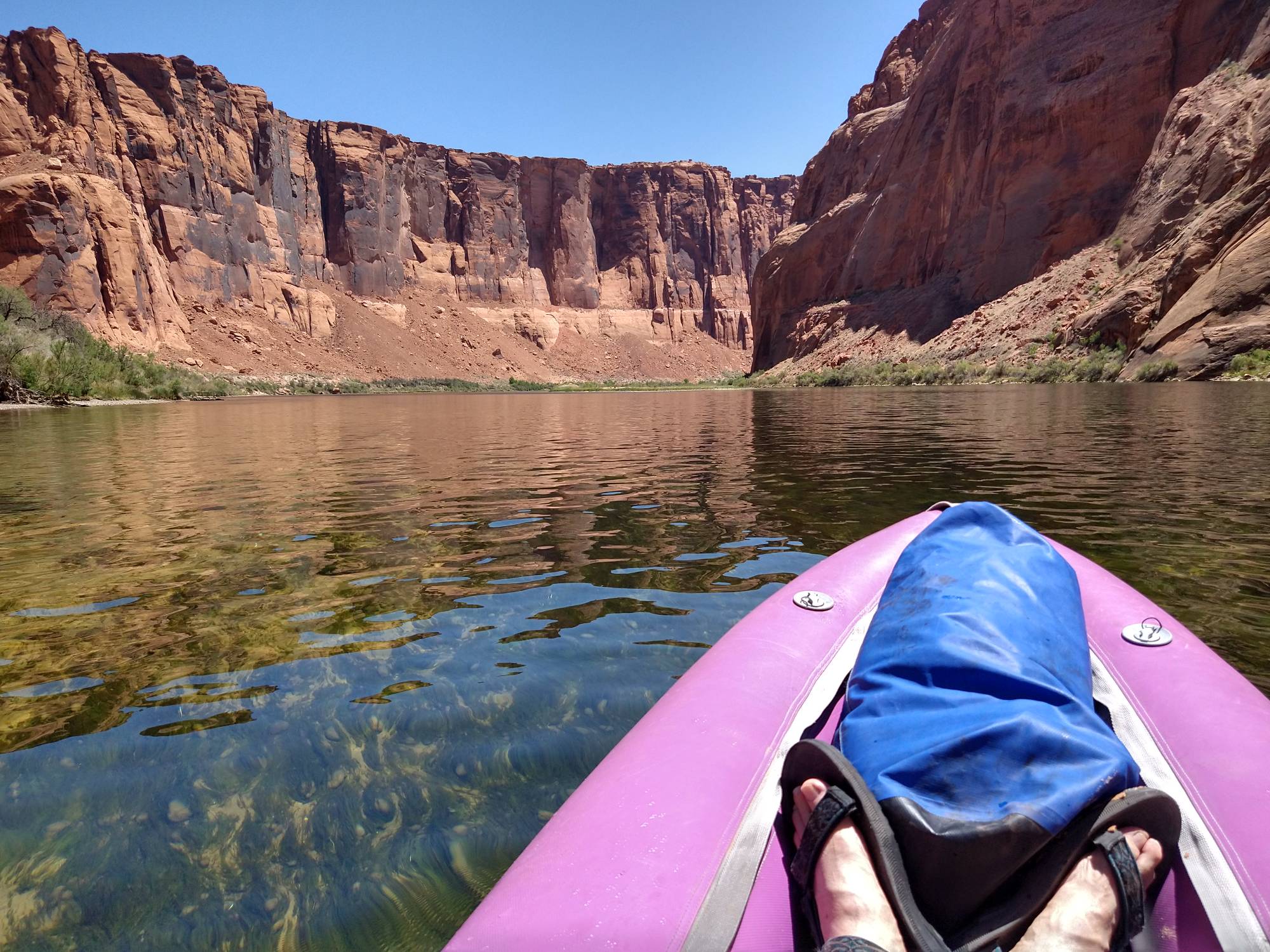 Kayaking in Glenn Canyon on the Colorado River